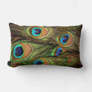 Peacock Feathers Lumbar Pillow Lendenkissen