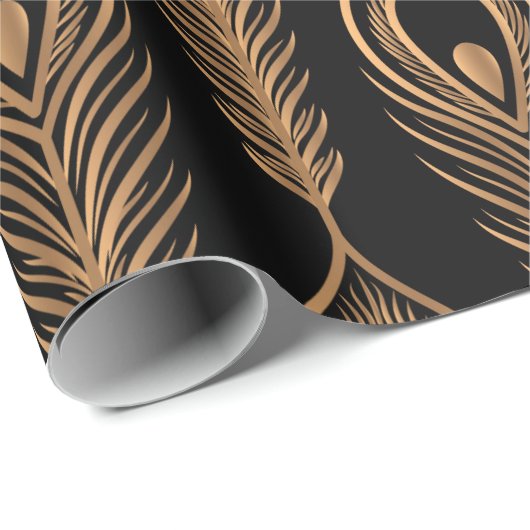 Peacock feathers luxuriöses Muster nahtlos. Orient Geschenkpapier (Rolleneckpunkt)