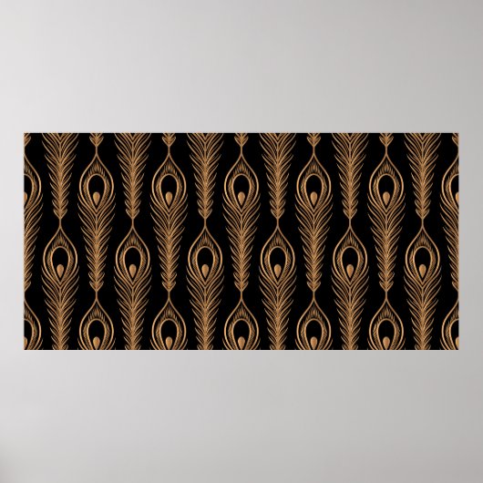 Peacock feathers luxuriöses Muster nahtlos. Orient Poster (Vorne)