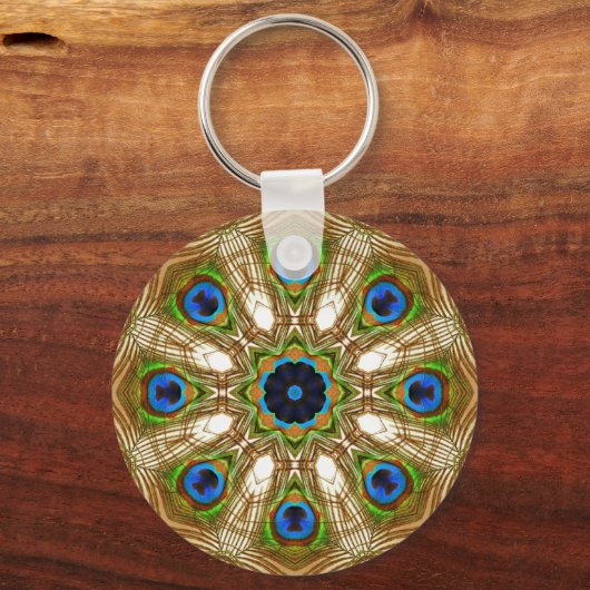 Peacock Feathers Magic Circle Schlüsselanhänger (Vorderseite)