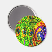 Peacock Feathers Magnet (Vorderseite/Rückseite)