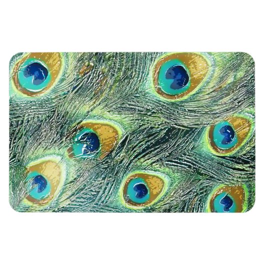 PEACOCK FEATHERS Magnet (Horizontal)