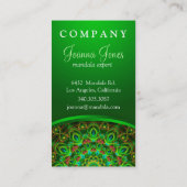 Peacock Feathers Mandala Visitenkarte (Rückseite)