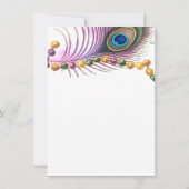Peacock Feathers Mask Mardi Gras Masquerade Party Einladung (Rückseite)