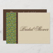 Peacock Feathers Modern Bridal Dusche Einladung (Vorne/Hinten)