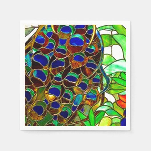 Peacock Feathers Mosaic-Fenster Serviette (Vorderseite)