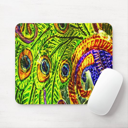 Peacock Feathers Mousepad (Mit Mouse)