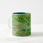 Peacock Feathers Mug Zweifarbige Tasse (Vorderseite Links)