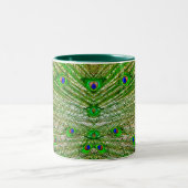 Peacock Feathers Mug Zweifarbige Tasse (Mittel)