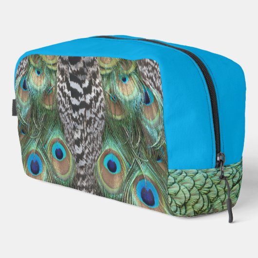 Peacock Feathers Pattern Toilettenpackung Waschbeutel (Rechte Ecke)