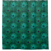 Peacock Feathers Peacocks Aquamariner Glitzer Bad Duschvorhang (Vorderseite)