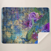 Peacock Feathers Peacocks Elegante Trendy Blanket Sherpadecke (Vorderseite (Horizontal))