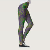 Peacock Feathers Peacocks Lila Gold Glitzer Leggings (Rechts)