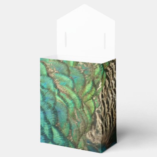 Peacock Feathers Personalisiert blau und grün Geschenkschachtel (Geöffnet)