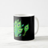 Peacock Feathers | Pfauenvögel | Art Kaffeetasse (VorderseiteRechts)