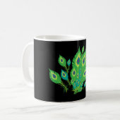 Peacock Feathers | Pfauenvögel | Art Kaffeetasse (Vorderseite Links)