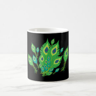 Peacock Feathers Pfauenvögel Art Kaffeetasse