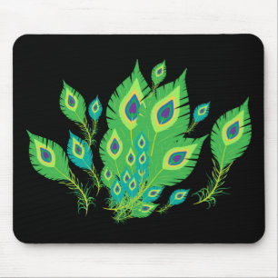 Peacock Feathers   Pfauenvögel   Art Mousepad
