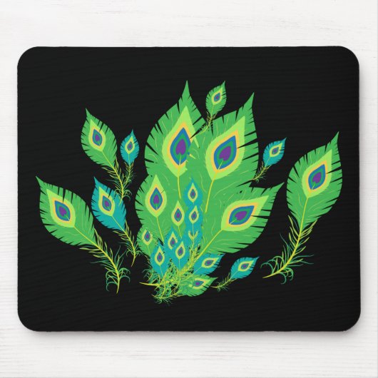 Peacock Feathers | Pfauenvögel | Art Mousepad (Vorne)