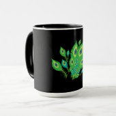 Peacock Feathers | Pfauenvögel | Art Tasse (Vorderseite Links)