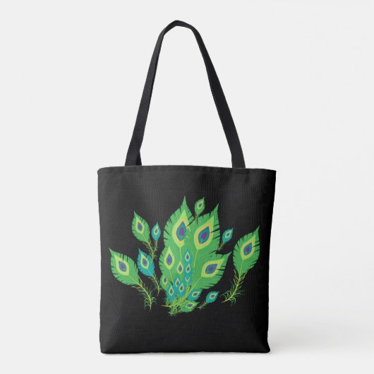Peacock Feathers | Pfauenvögel | Mode Tasche (Rückseite)