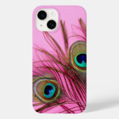 Peacock Feathers Pink iPhone Tough Case-Mate Hülle (Rückseite)