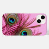Peacock Feathers Pink iPhone Tough Case-Mate Hülle (Rückseite (Horizontal))