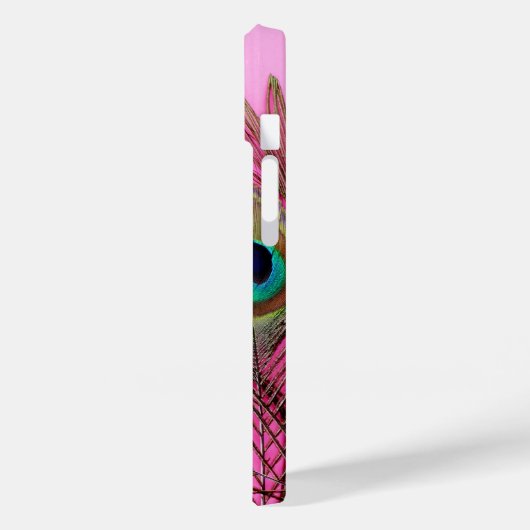 Peacock Feathers Pink iPhone Tough Case-Mate Hülle (Rückseite / Links)