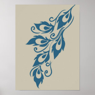 Peacock Feathers Poster