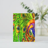 Peacock Feathers Postkarte (Stehend Vorderseite)