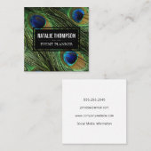 Peacock Feathers Quadratische Visitenkarte (Vorne/Hinten)