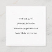 Peacock Feathers Quadratische Visitenkarte (Rückseite)