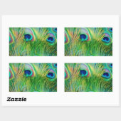 Peacock Feathers Rechteckiger Aufkleber (Blatt)