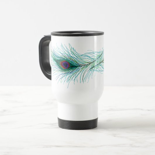 Peacock Feathers Reisebecher (Vorderseite Links)