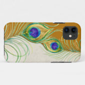 Peacock Feathers Royal Damask Personalisierte Name Case-Mate iPhone Hülle (Rückseite (Horizontal))