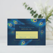 Peacock Feathers RSVP Card Karte (Stehend Vorderseite)
