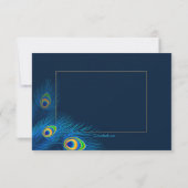 Peacock Feathers RSVP Card Karte (Rückseite)