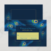 Peacock Feathers RSVP Card Karte (Vorne/Hinten)