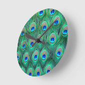 Peacock Feathers Runde Wanduhr (Winkel)