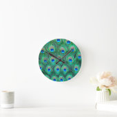 Peacock Feathers Runde Wanduhr (Zuhause)