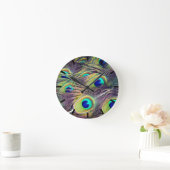 Peacock Feathers Runde Wanduhr (Zuhause)