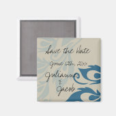 Peacock Feathers Save the Date Magnet (Vorderseite/Rückseite)