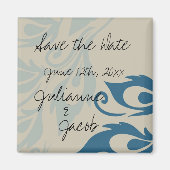 Peacock Feathers Save the Date Magnet (Vorne)