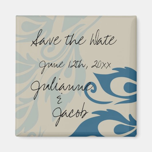 Peacock Feathers Save the Date Magnet (Vorne)