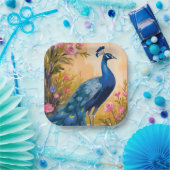 Peacock Feathers Schönes Tier Pappteller (Party)