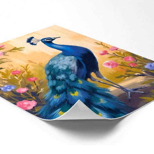 Peacock Feathers Schönes Tier Poster (Ecke)