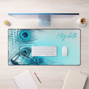 Peacock Feathers Schreibtischunterlage