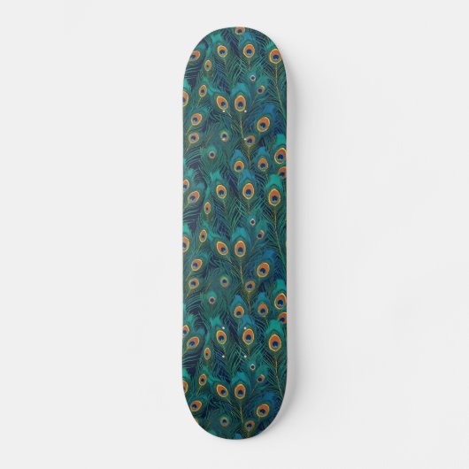 Peacock Feathers Skateboard (Vorderseite)