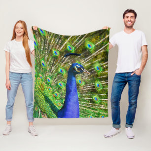 Peacock Feathers Soft Fleecedecke