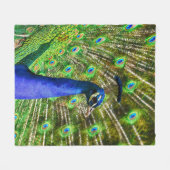 Peacock Feathers Soft Fleecedecke (Vorderseite (Horizontal))